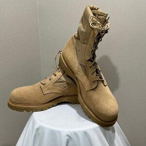 ALTAMA Military style tan suede lace-up Boots NWOB Men's size 12 XW